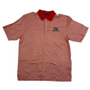 Oxford Golf Pebble Beach 2010 US OPEN Golf Red White Embroidered Polo Shirt Sz L